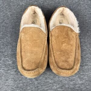UGG Ascot Slipper Men's 12 Chestnut Suede Sheepskin Wool Lining Slip-On